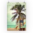 thumbnail image 2 of Redondo Beach, California, Lifeguard Shack and Palm (16x24 Giclee Gallery Art Print, Vivid Textured Wall Decor), 2 of 3
