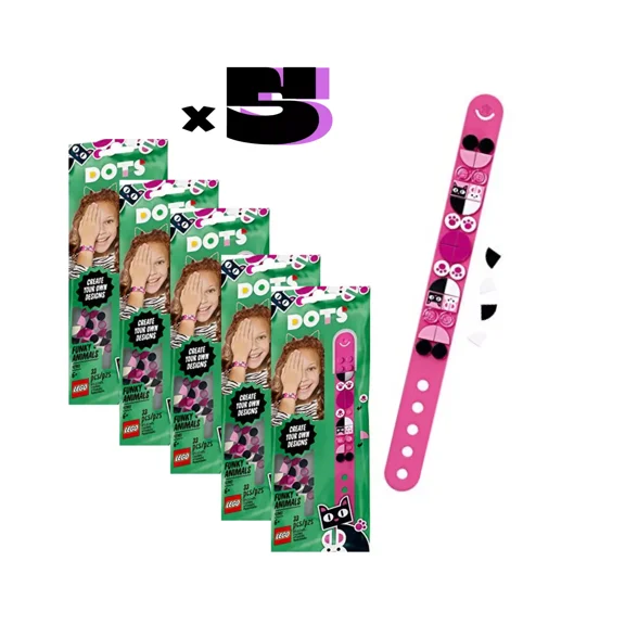 LEGO DOTS Party Pack - 5x Funky Animals Bracelet 41901 Birthday Bundle