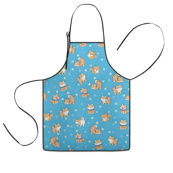 Cute Shiba Inu Kids Aprons for Girls and Boys,Adjustable Neck Strap Toddler Aprons for Kids Cooking Baking