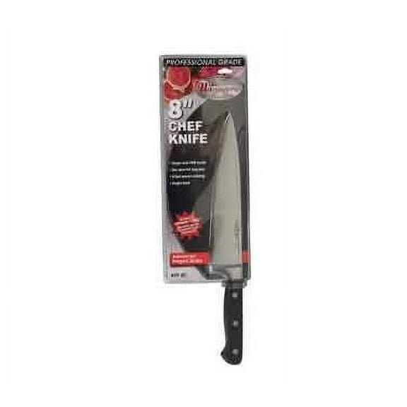 Winco KFP-80 8" Chef Knife, 1-Piece Full Tang, Forged Carbon Steel, Pom Handle --KFP-80
