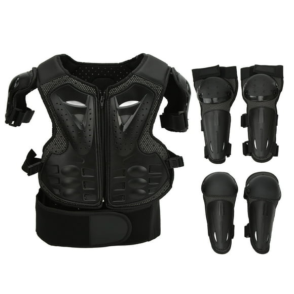 5 piezas de equipo de protección para motocicletas para niños, equipo de conducción de motocross ajustable para pecho, columna vertebral, espalda, hombro, brazo, codo y rodilla