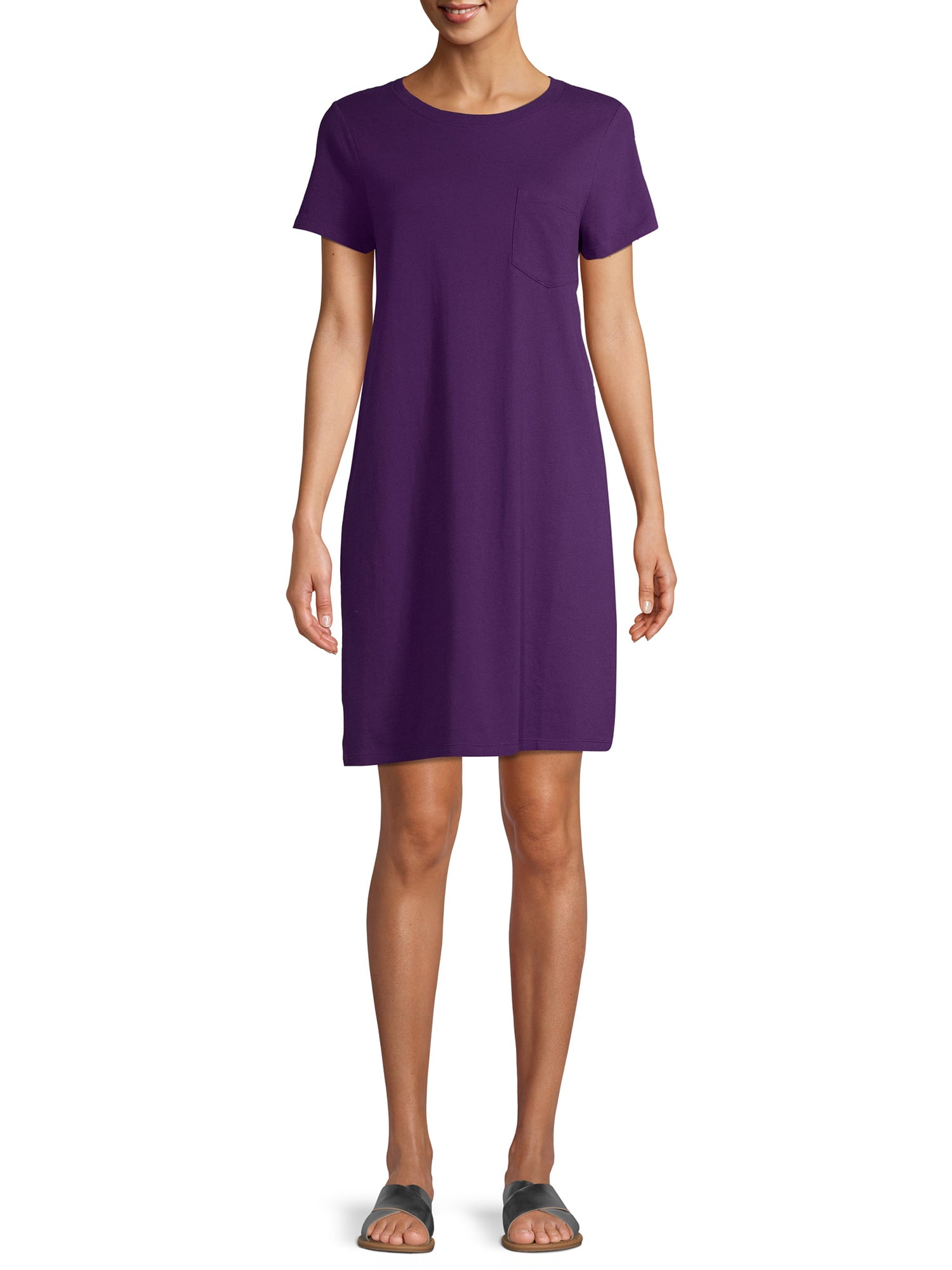 purple t shirt dress