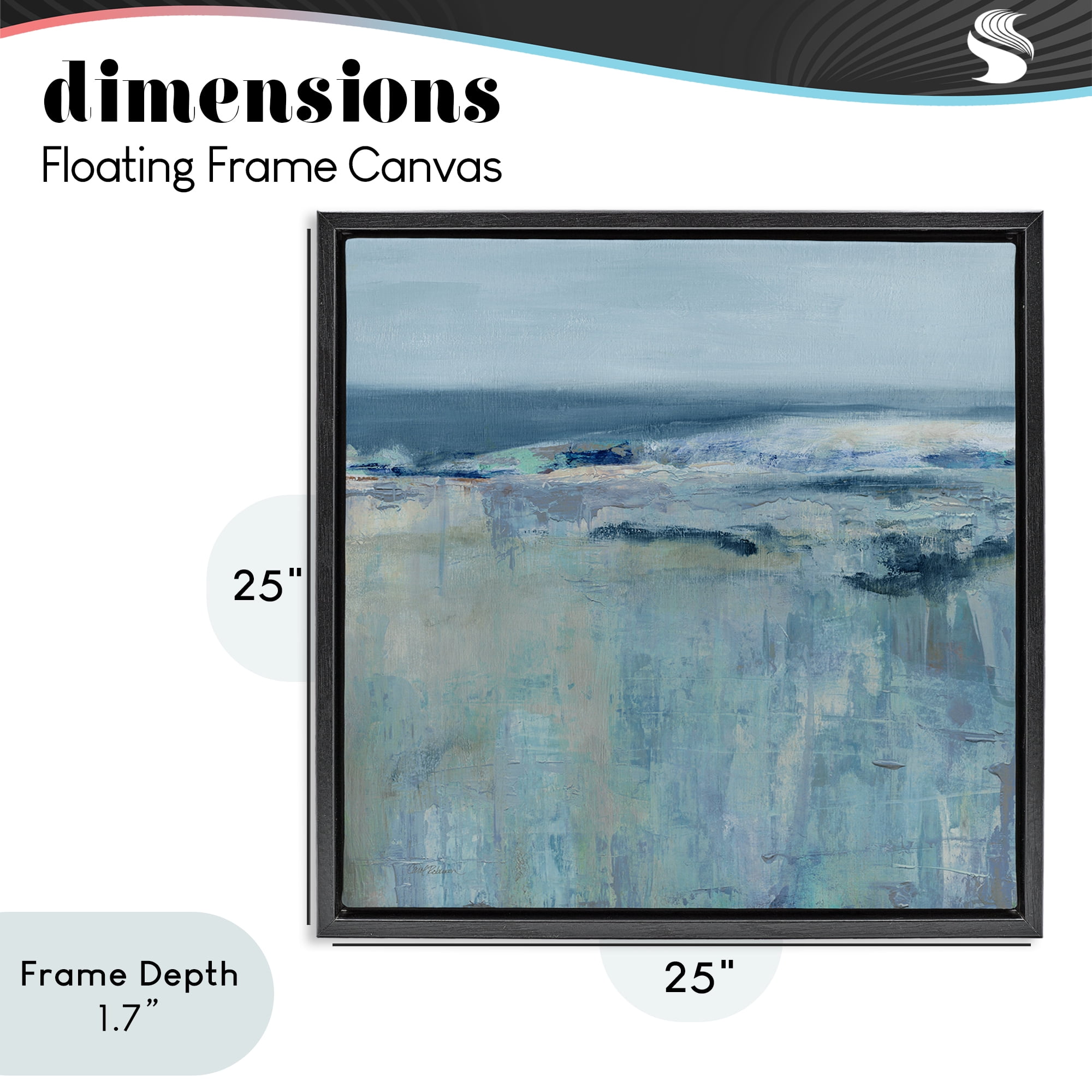 Stupell Industries Serene Abstract Pastel Seascape Black Framed Floater Canvas Wall Art, design by Carol Robinson