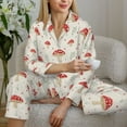 thumbnail image 4 of Wukai Mushroom Print Women's Pajama Set - Soft Long Sleeve Sleepwear for Comfort and Style-Large, 4 of 9