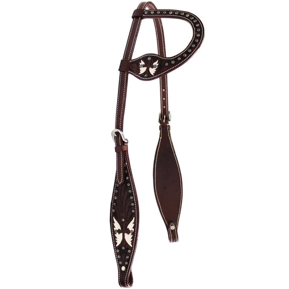 Tahoe Cross with Wings One Ear Western Headstall with Sunspots -