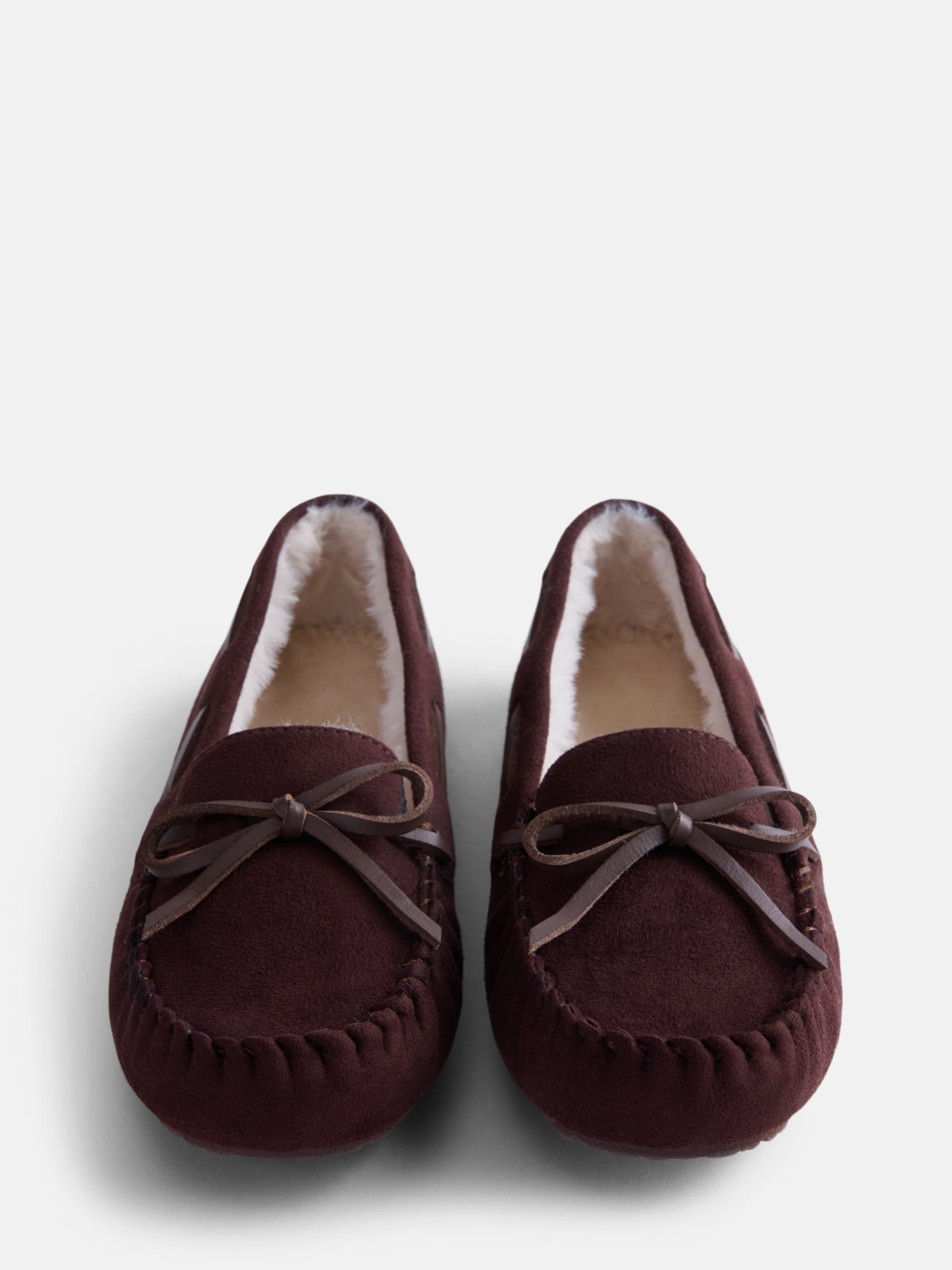 Wonder Nation Little and Big Girls Faux Fur Lined Moccasin Slippers