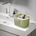 thumbnail image 6 of Plastic Storage Basket with Handle, Portable Shower Caddy with Drain Tray, Tote Organizer Basket Bin for Bathroom Kitchen Dorm Room Bedroom, 1 Pcs, 10.73x7.48x6.57", 6 of 7