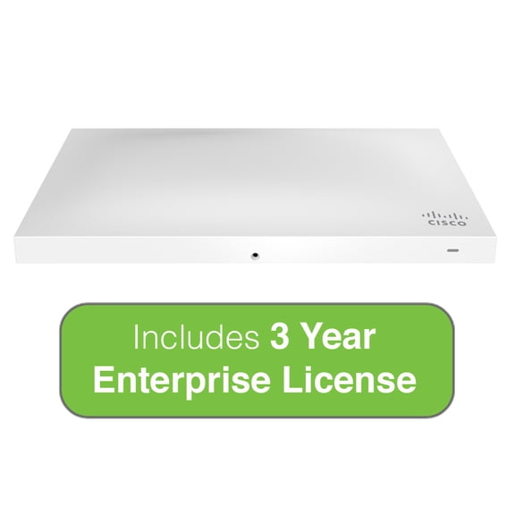 cisco meraki mr52 dual-band, 4x4:4, 802.11ac wave 2 indoor high performance wireless access point with 3 years enterprise licens