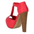 thumbnail image 3 of New Women Breckelles Brina-21 PU Peep Toe T-Strap Platform Chunky Heel Sandal, 3 of 5