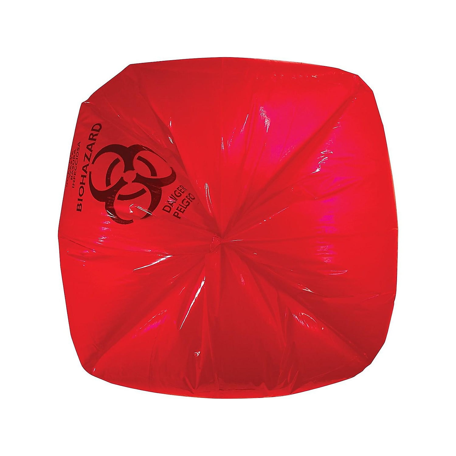 Carbon Express Biohazard Printed Trash Bags, 8-10 Gallon, Red, 500 Bags