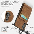 thumbnail image 3 of Dteck Shockproof Case for Samsung Galaxy S23 FE 2023, Magnetic Wallet Card Holder Flip Stand Wallet Case Compatible with Women Men with RFID Blocking Slim Durable Leather Flip Wallet Phone Case,Brown, 3 of 8