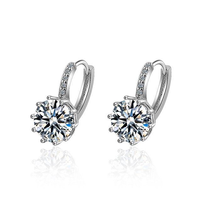 Nuevos pendientes de plata de ley 925 con cristal de circón brillante para mujer, joyería de moda, regalos para fiesta de compromiso y boda