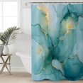 thumbnail image 5 of Green Marble Shower Curtain, 60" x 72", Abstract Modern Art Green Gradient Waves Waterproof Bathroom Curtain Washable Shower Curtain Set with 12 Hooks, 5 of 6