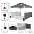 thumbnail image 2 of CROWN SHADES 10x10 Pop up Canopy Tent Instant Canopy Including 2 Half Sidewalls, 4 Ropes, 8 Stakes, 4 Weight Bags, STO 'N Go Bag Gray, 2 of 7