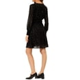 thumbnail image 3 of INSPIRE CHIC Women's Smocked Waist Chiffon Long Sleeve Shiny Star Dress XS Black, 3 of 5