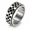 Silver, variant on Men's Checkerboard Spinner Ring, Stainless Steel Rotating Band with Wide Checkered Profile, US Sizes 6–12, Geometric Street Style Ring, Birthday Gift for Him