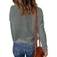 thumbnail image 2 of Frontwalk Women Jumper Tops Long Sleeve Sweater Crew Neck Knitted Sweaters Ladies Casual Pullover Solid Color Grey XL, 2 of 3