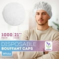 thumbnail image 3 of White Disposable Bouffant Caps, Breathable Polypropylene, 1000 Count, 21 in, 3 of 8