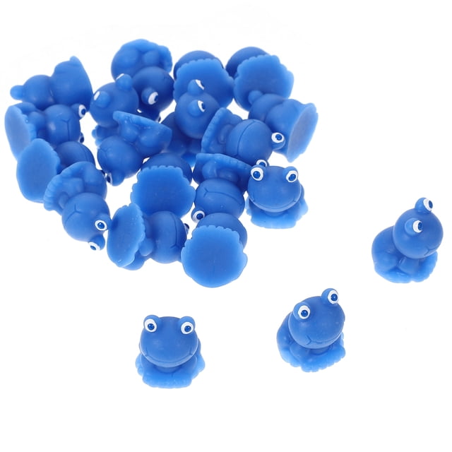 20 piezas de adornos de animales en miniatura, figuras de rana de color azul oscuro, decoración de rana para jardín