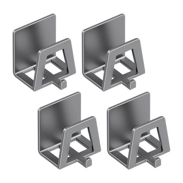4 soportes para tapas de ollas, soportes de pared para tapas de ollas, de acero al carbono, ahorradores de espacio. Gris