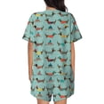 thumbnail image 3 of Lsque winter ski Dachshund Women's Short-Sleeved Pajama Set - 2 Piece Soft and Lightweight Sleepwear Set-Small, 3 of 9