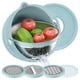 thumbnail image 1 of Colador giratorio de acero inoxidable con 3 cuchillas para cortar, picar, lavar, escurrir frutas y verduras. Colador de arroz | Ayudante de cocina multifuncional 4 en 1., 1 of 4