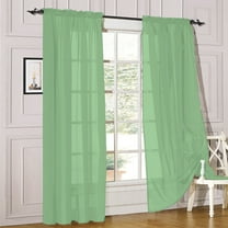 Modern Sheer Rod Pocket Window Curtains 2 Panels Set for Living Room Bedroom, 54W x 63L Inches