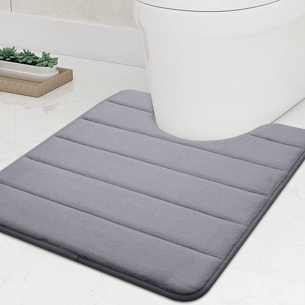Alfombrilla de baño de espuma viscoelástica de rebote lento Alfombrilla de inodoro en forma de U Manta de inodoro de tres piezas Característica de rebote lento