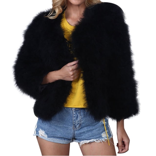 Héliisoer Femmes Faux Manteau Veste Chaude Solide Hiver Tour vers le Bas Col