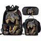 thumbnail image 1 of Set de mochila de nailon con dibujos animados de dinosaurios para niños, escuela, 3 unidades, 1 of 1