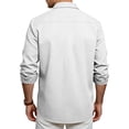 thumbnail image 4 of Clossjun Mens Long Sleeve Button Down Shirts Casual Collared Untucked Shirt Pocket Summer Lightweight T Shirts, 4 of 6