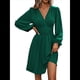 thumbnail image 3 of Vestido Elegante para Mujer, Cuello en V, Larga, Cintura Alta, Corte Holgado, para Fiesta de Graduación, Cóctel, Corto Verde XXL, 3 of 7