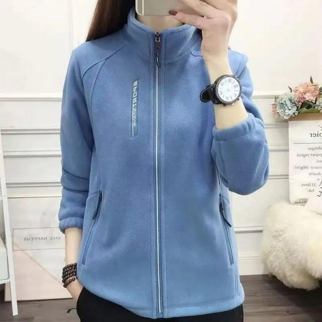 Plus Size XL-5XL Autumn winter Women's Cardigan Jacket Sports Snowflake Fleece Top