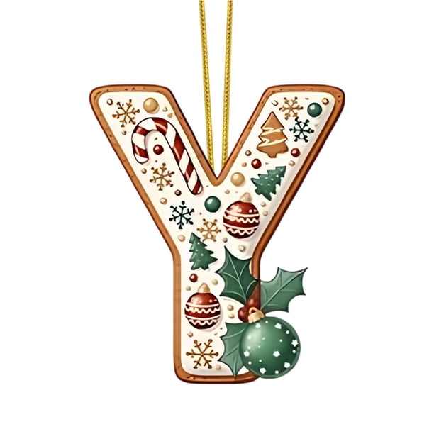 Lekihaqq Christmas Tree Decorations 26 Letters Acrylic Pendant Hanging Ornaments DIY Crafts for Home Holiday Xmas Decor