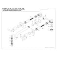 thumbnail image 6 of Kingston Brass KS6128CML Manhattan Double-Handle Wall Mount Bathroom Faucet, Brushed Nickel, 6 of 8