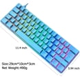 thumbnail image 3 of ZIYOULANG T60 Wired Gaming Keyboard 60% Mechanical Keyboard Mini Portable 61 Keys Multi Color RGB Illuminated LED Backlit Waterproof for PC/Mac PS4 Xbox Gamer, Typist, Travel- Blue/Blue Switch, 3 of 7
