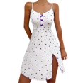 thumbnail image 3 of Endives Women's Nightgown Sleepshirt Heart Print Flared Slit Out Halter Sleepdress Comfortable Lounge Dress Night Wear Summer Nightgown, 3 of 7