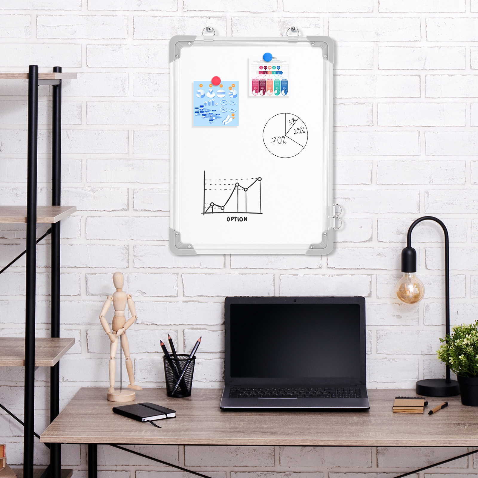 Dollar Boss 16x12 Monthly Dry Erase Calendar Board photo 7