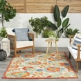 thumbnail image 4 of Nourison Aloha Indoor Outdoor Red Multicolor 5'3" x 7'5" Area Rug, Easy Cleaning, Non Shedding, Bed Room, Living Room, Dining Room, Kitchen (5x7), 4 of 9