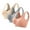 Beige/Gray/Pink, variant on 3-Pack Wirefree Workout Bras with Quick-Dry Mesh Panels, Medium Support Seamless Yoga Bra for Pilates & Casual Wear