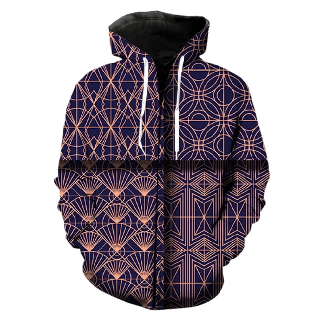 Sudadera con capucha y cremallera para hombre, diseño abstracto, estilo Harajuku de gran tamaño, con estampado 3D, estilo unisex, divertida y genial.