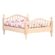 thumbnail image 1 of Mini cama doble para casa de muñecas 1:12, detalles exquisitos realistas, muebles para casa de muñecas, cama doble para regalos de casa de muñecas 1:12, 1 of 8