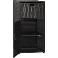thumbnail image 1 of Outsunny Dark Brown Rattan Outdoor Towel Storage Cabinet with Drawer & Cabinet - 23.6"W x 47.2"H - All-Weather PE Wicker & Galvanized Steel for Poolside, Patio, Backyard, Spa, 1 of 7