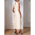 thumbnail image 2 of Apricot Sleeveless High Neck Maxi Dress With Fishtail Hem And Side Slit, 2 of 7