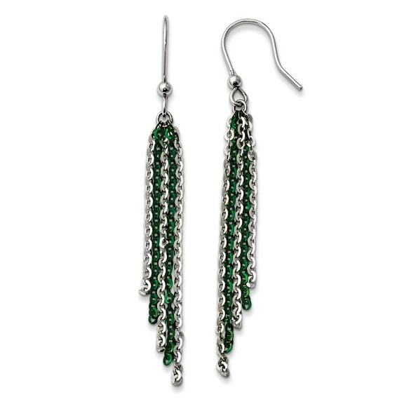 White Sterling Silver Earring Drop & Dangle Women'S 78 mm 8