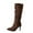 Coffee, variant on Knee High Boots Women TKYCMSUAKI Knee High Boots Women Pointed Toe Dressy Faux Suede Boots Fashion Stiletto High Heel Long Boots Girls Ladies Pull On Knee High Wide Calf Boots