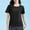 Black, variant on Itsame Summer Plain Short Shirt Sleeved Womens Casual T-Shirt Top Relaxed Round Neck T Shirt White Size S