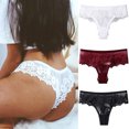 thumbnail image 2 of Bragas de encaje negro Sexy para mujer, ropa interior de cintura baja, Tanga para mujer, lencería transpirable, tentación, bordado, íntimo, 2 of 5