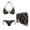 Black Camo Hunting, variant on Pineapple Womens Bikini V Neck Swimsuit Sexy Bathing Suits Halter Triangle Tops String Three Piece Bikini Sets with Beach Sarong Plus Size Sheer Coverups for Swimwear