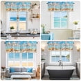 thumbnail image 6 of Kitchen Valances for Window, Beach Conch Shells Summer Ocean Nautical Light Filtering Rod Pocket Valance Curtain, Blue Sky White Clouds Short Curtains Window Topper for Bedroom Living Room 42x12in, 6 of 9